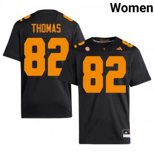Tennessee Volunteers Trent Thomas #82 Black Jersey | Genuine Stitch NCAA Football Women Apparel 46986839