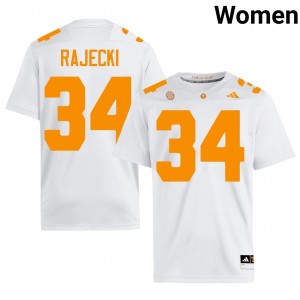 Top-Tier Will Rajecki #34 Vols White Jersey | Women University Football Stitched Fan Gear 30407697