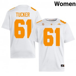 Tennessee Volunteers Willis Tucker #61 White Jersey | Genuine Stitched NCAA Football Women Apparel 23133094
