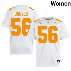 Zach Groves #56 UT Vols Jersey | Pro-Grade White College Football Women Stitched 57417720
