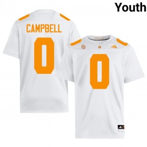 Tennessee Volunteers Amare Campbell #0 White Jersey | Genuine Stitched NCAA Football Youth Apparel 32728324