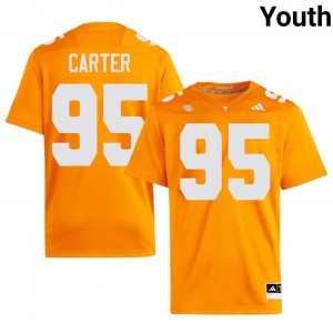 Durable Breeze Carter #95 Vols Orange Jersey | Youth University Football Embroidery Fan Gear 93595315