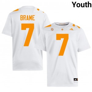 White DaSaahn Brame #7 Volunteers Jersey | Youth High School Football Fresh Stitched 72731089