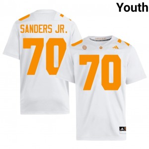 White David Sanders Jr. #70 Volunteers Jersey | Youth High School Football Moisture Wicking Stitched 64735383