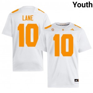 #10 Dejuan Lane UT Volunteers White Jersey | Classic Stitched Youth Player Football Gear 22093993