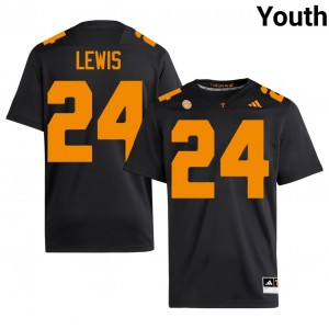 #24 Dylan Lewis UT Volunteers Black Jersey | Elite Swen Youth Player Football Gear 76185534