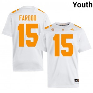 White Edrees Farooq #15 Volunteers Jersey | Youth High School Football Moisture Wicking Stitched 87850832
