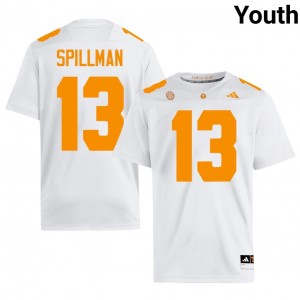 Vols Edwin Spillman #13 White Jersey | Premium Stitched NCAA Football Youth Apparel 65446752