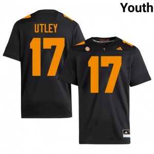 #17 Ethan Utley UT Volunteers Black Jersey | Classic Swen Youth Player Football Gear 53258821