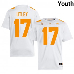Tennessee Volunteers Ethan Utley #17 White Jersey | Pro Cut Stitched NCAA Football Youth Apparel 26646819