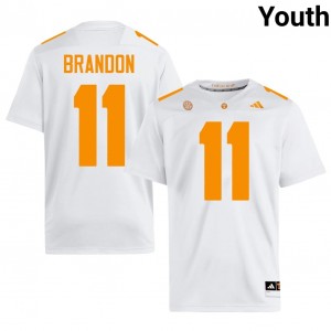 Faizon Brandon #11 UT Vols Jersey | Exclusive White College Football Youth Stitched 90602109