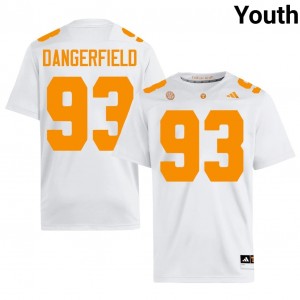 #93 Grady Dangerfield UT Volunteers White Jersey | Alumni Stitched Youth Player Football Gear 89339638