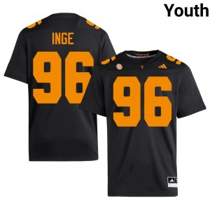 Isaiah Inge #96 Tennessee Volunteers Jersey | Gameday Black College Football Youth Stitch 82009413