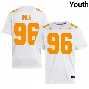 Top-Tier Isaiah Inge #96 Vols White Jersey | Youth University Football Stitched Fan Gear 89447758