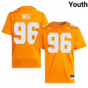 Orange Isaiah Inge #96 Volunteers Jersey | Youth High School Football Licensed Embroidery 54620462