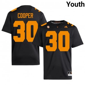 Black JaColby Cooper #30 Volunteers Jersey | Youth High School Football Licensed Stitch 95989798