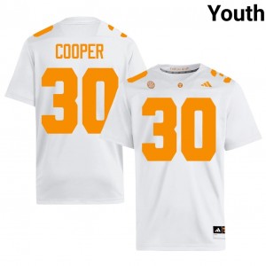 #30 JaColby Cooper UT Volunteers White Jersey | Elite Stitched Youth Player Football Gear 74937404