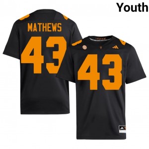 Vols Jackson Mathews #43 Black Jersey | Essential Swen NCAA Football Youth Apparel 87457143