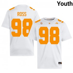 #98 Jackson Ross UT Volunteers White Jersey | Elite Stitched Youth Player Football Gear 22732115