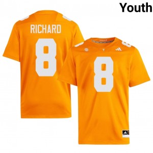 Jadais Richard #8 Tennessee Volunteers Jersey | Iconic Orange College Football Youth Embroidery 47146056