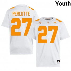 White Jadon Perlotte #27 Volunteers Jersey | Youth High School Football Limited Stitched 59372654