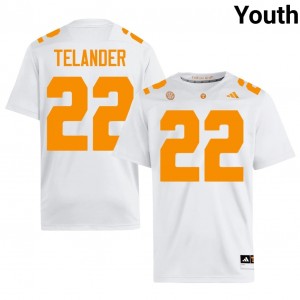 Durable Jeremiah Telander #22 Vols White Jersey | Youth University Football Stitched Fan Gear 41278612