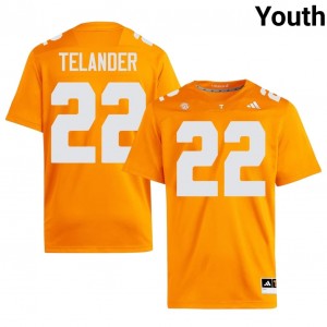 Orange Jeremiah Telander #22 Volunteers Jersey | Youth High School Football Moisture Wicking Embroidery 76377430
