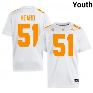 Elite Thread Jeremias Heard #51 Tennessee White Jersey | Youth University Football Stitched Fan Gear 81532869