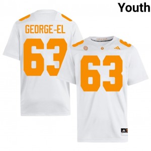 #63 Jeremy George-El UT Volunteers White Jersey | Alumni Stitched Youth Player Football Gear 48410166