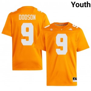Orange Joakim Dodson #9 Volunteers Jersey | Youth High School Football Moisture Wicking Embroidery 51792864