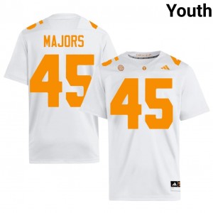 #45 Johnny Majors UT Volunteers White Jersey | Alumni Stitched Youth Player Football Gear 32063478