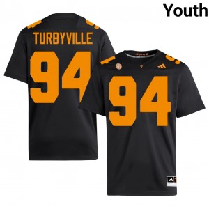 #94 Josh Turbyville UT Volunteers Black Jersey | Authentic Stitch Youth Player Football Gear 57973894