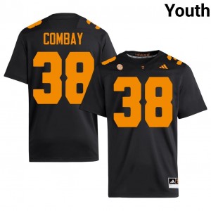 #38 Jowell Combay UT Volunteers Black Jersey | Elite Swen Youth Player Football Gear 52852272