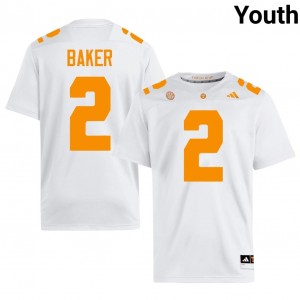 White Justin Baker #2 Volunteers Jersey | Youth High School Football Limited Stitched 61493256