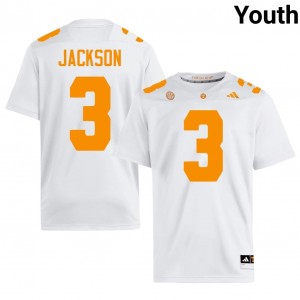 Vols Radarious Jackson #3 White Jersey | Premium Stitched NCAA Football Youth Apparel 60143559