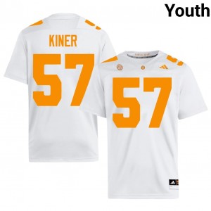 White Steve Kiner #57 Volunteers Jersey | Youth High School Football Fresh Stitched 50612175