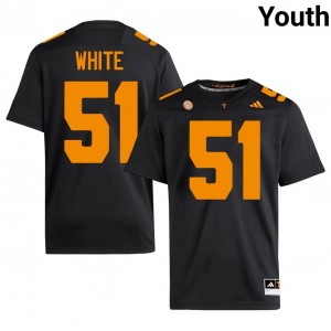 Officially Licensed TJ White #51 Tennessee Black Jersey | Youth University Football Stitch Fan Gear 41403764