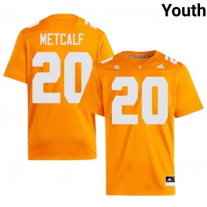 Tevis Metcalf #20 Tennessee Volunteers Jersey | Iconic Orange College Football Youth Embroidery 97968245