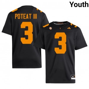 Vols Tre Poteat III #3 Black Jersey | Essential Swen NCAA Football Youth Apparel 39113151