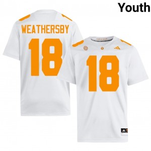 Elite Thread Tyree Weathersby #18 Tennessee White Jersey | Youth University Football Stitched Fan Gear 55952408